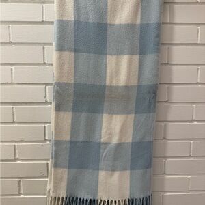 Blue and Cream Checkered throw